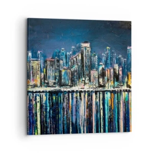 Lærredstryk - Billede på lærred - Kaskade af lys - 70x70 cm