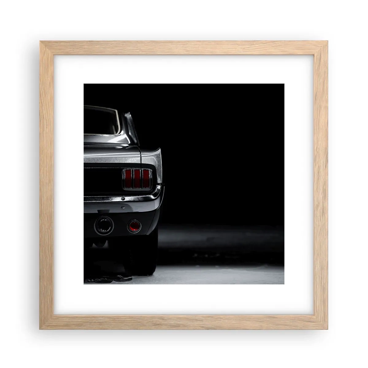 Plakat i ramme af lyst egetræ - Klassisk charme - 30x30 cm