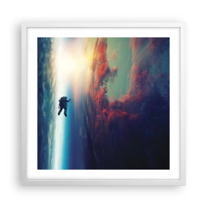 Plakat i hvid ramme - Over for universet - 50x50 cm