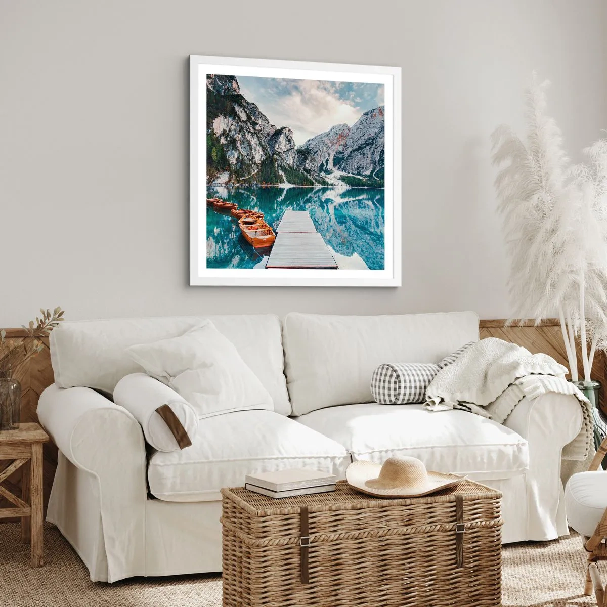 Plakat i hvid ramme - Vi vil vise dig skønheden - 60x60 cm