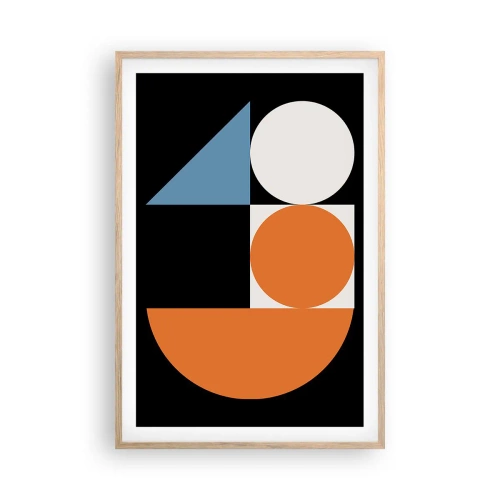 Plakat i ramme af lyst egetræ - System til figurer - 61x91 cm