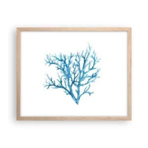 Plakat i ramme af lyst egetræ - Marint filigran - 50x40 cm