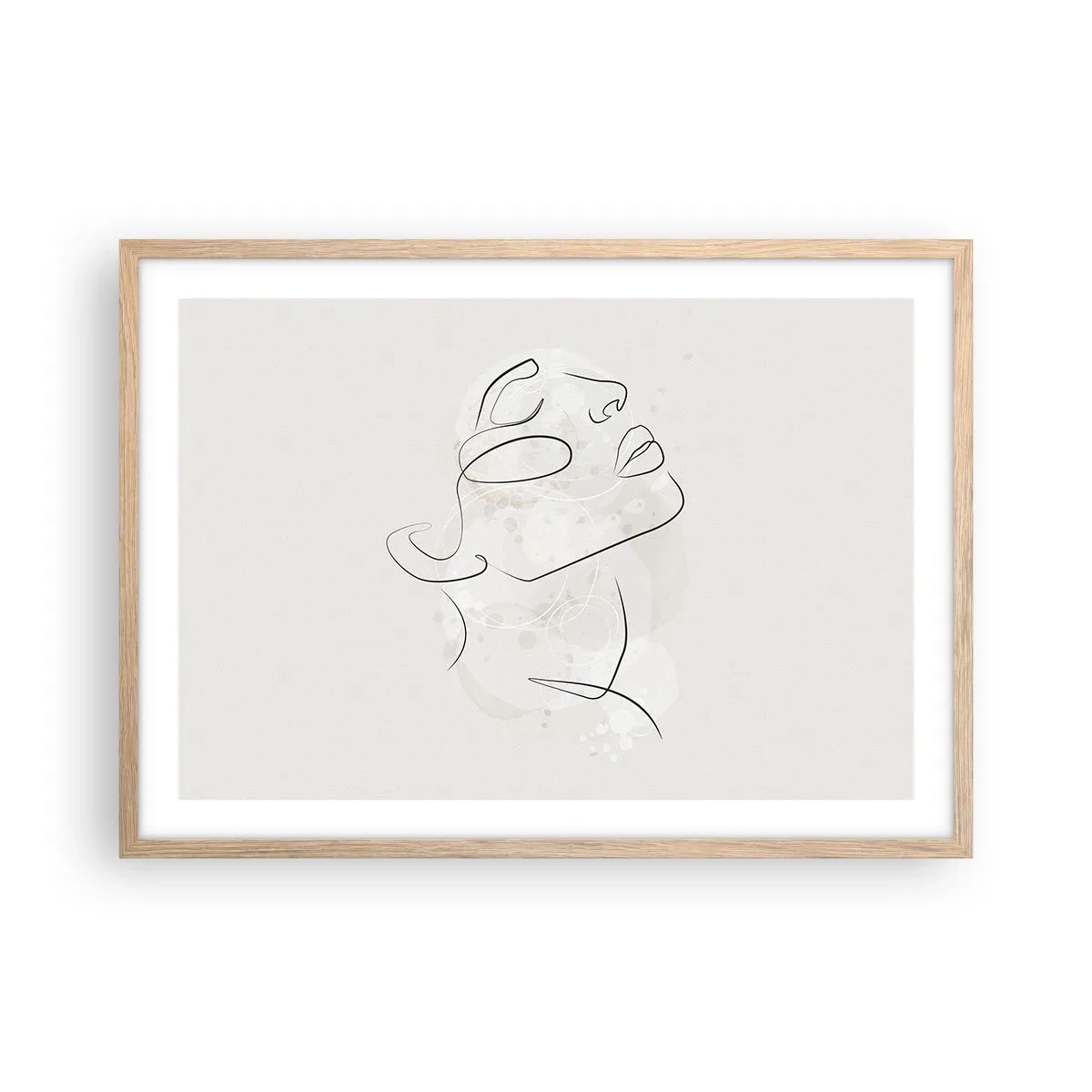 Plakat i ramme af lyst egetræ - Skitse af drømmen - 70x50 cm