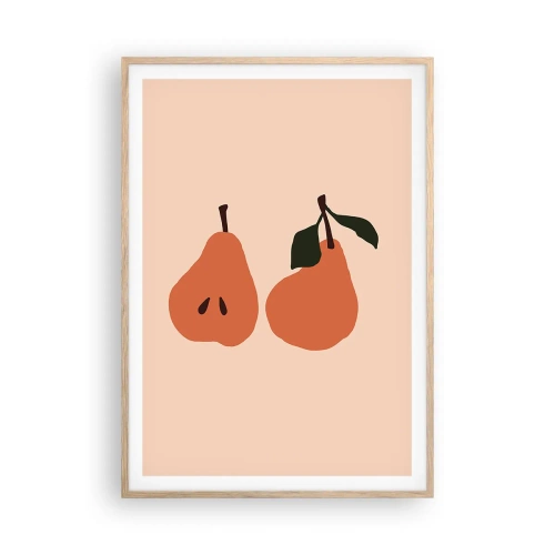 Plakat i ramme af lyst egetræ - Sødmen selv - 70x100 cm