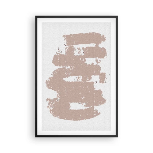 Plakat i sort ramme - Abstraktion i sart rosa - 61x91 cm