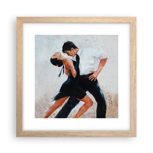 Plakat i ramme af lyst egetræ - Mine drømmes tango - 30x30 cm