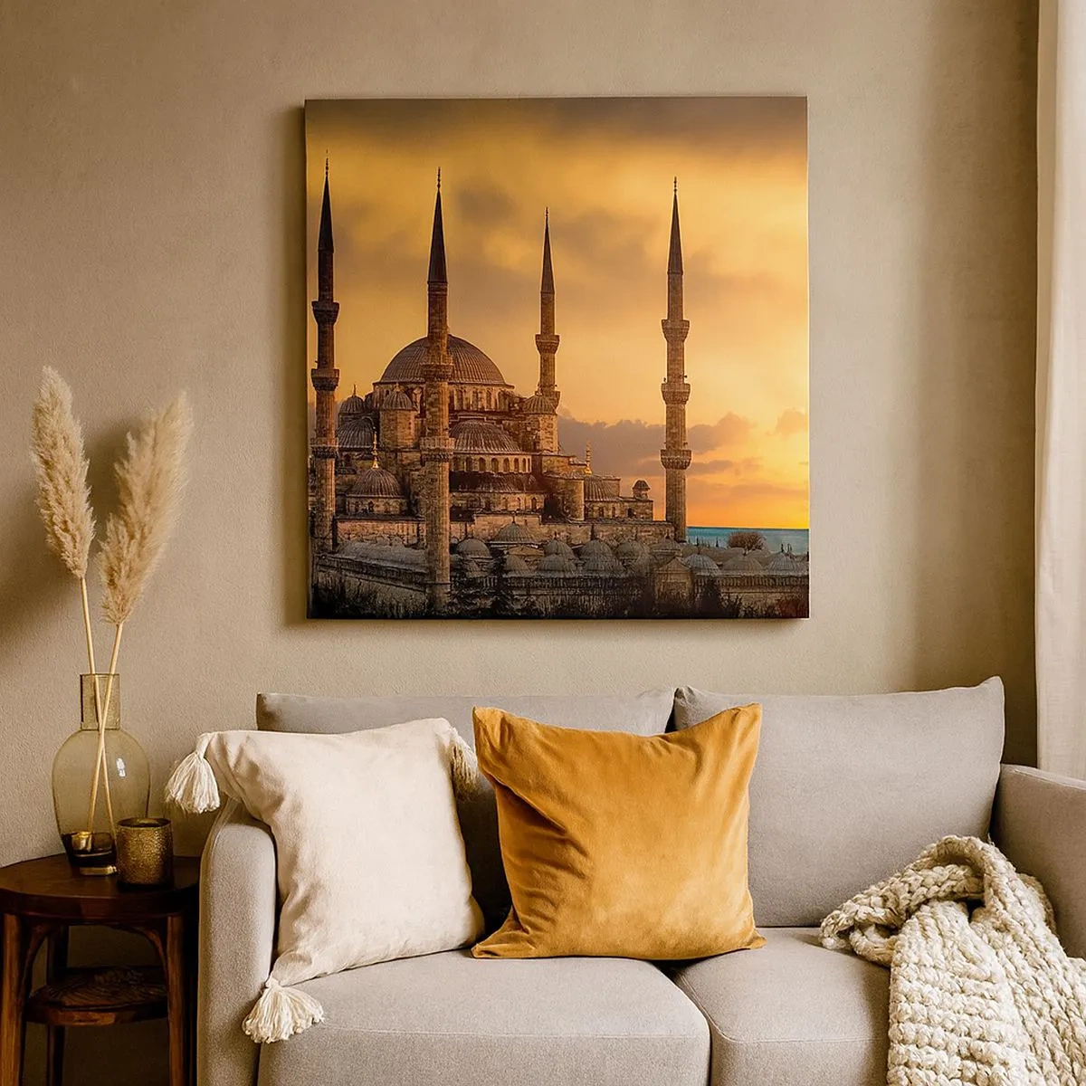 Lærredstryk - Billede på lærred - Gud er stor - 30x30 cm