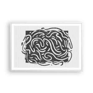 Plakat i hvid ramme - Abstraktion: en dans af glæde - 91x61 cm