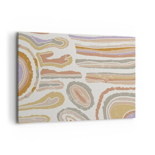 Lærredstryk - Billede på lærred - Farverige tværsnit - 100x70 cm