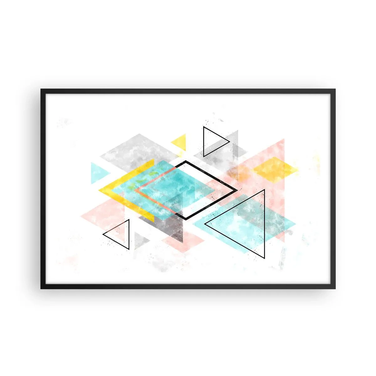 Plakat i sort ramme - Geometrisk leg - 91x61 cm