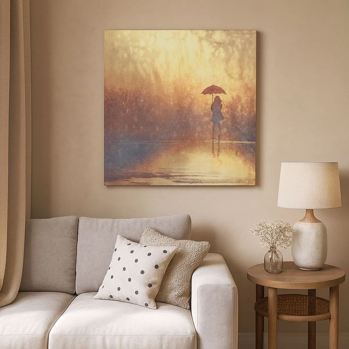 Lærredstryk - Billede på lærred - Jeg føler, at der er nogen, der kigger på mig - 30x30 cm