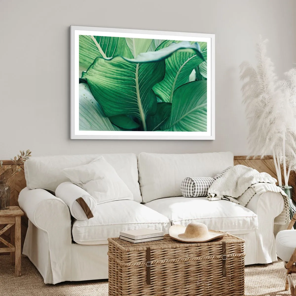 Plakat i hvid ramme - Livet er intenst grønt - 100x70 cm