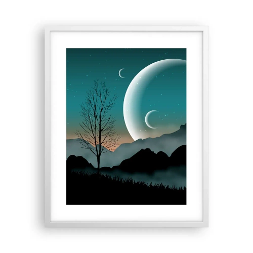 Plakat i hvid ramme - Karneval i den stjerneklare nat - 40x50 cm