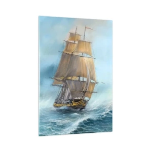 Billede på glas - Bølgende gennem bølgerne - 80x120 cm