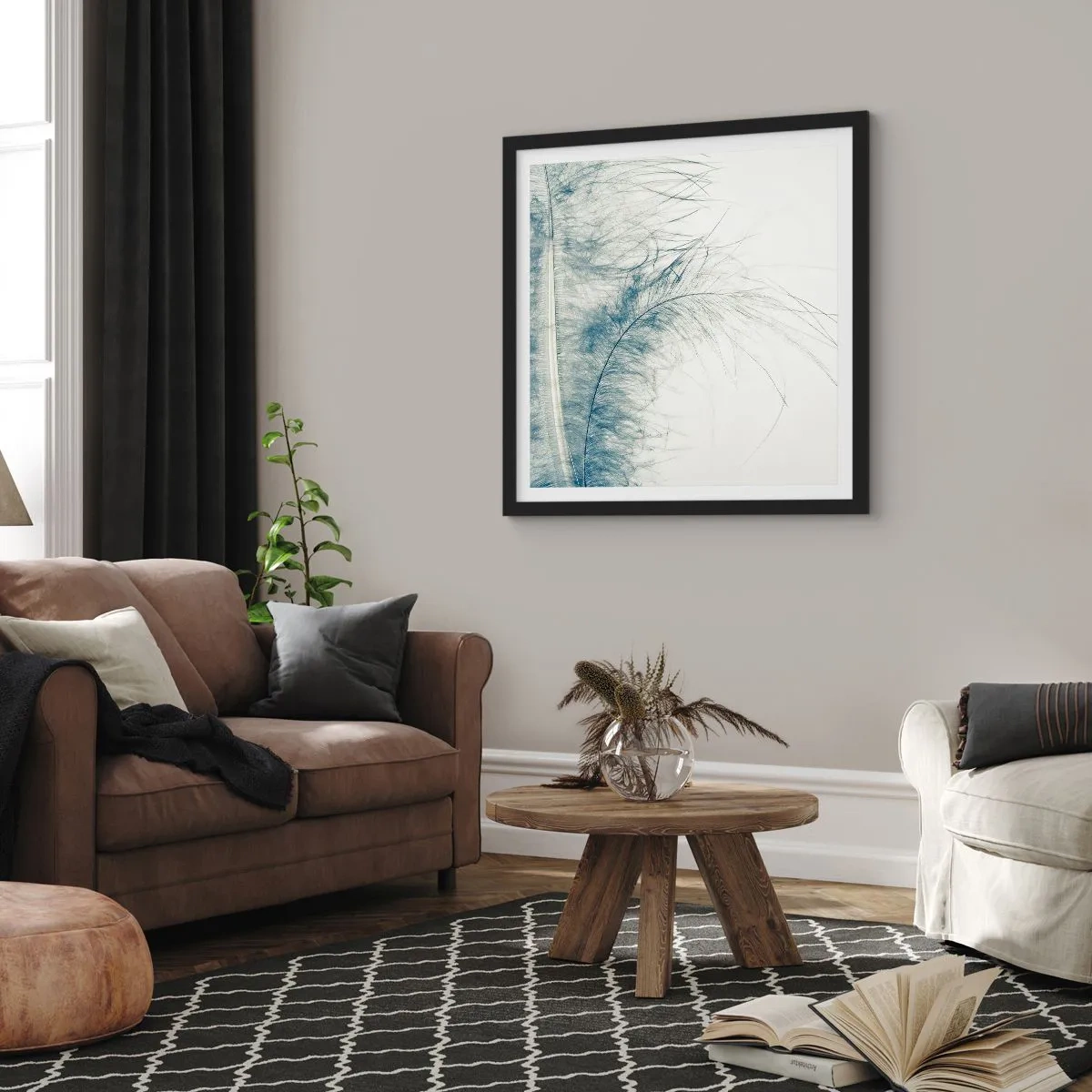 Plakat i sort ramme - Naturens hvisken - 50x50 cm