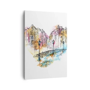 Lærredstryk - Billede på lærred - Byens hjerte - 70x100 cm