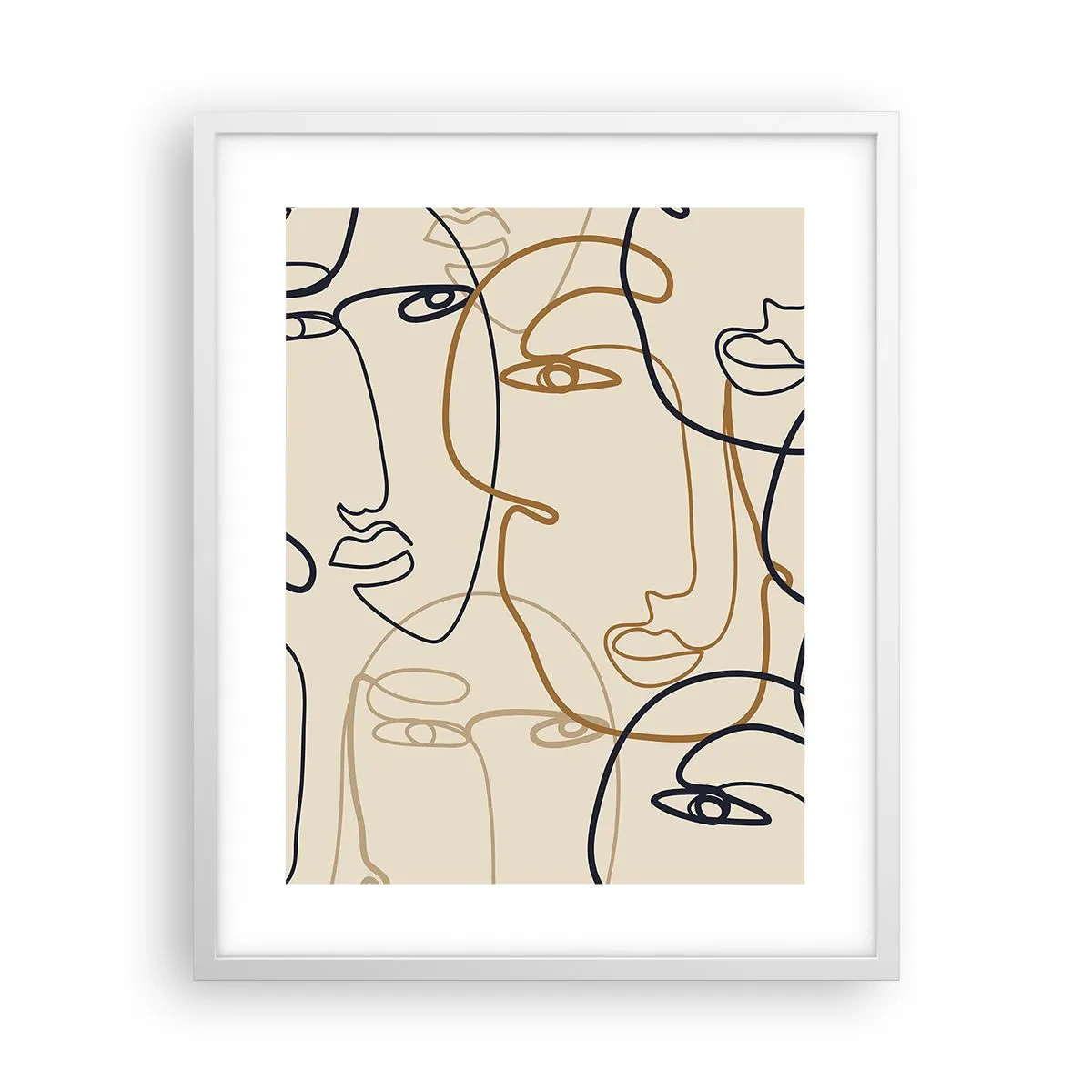 Plakat i hvid ramme - Portræt ganget med hinanden - 40x50 cm