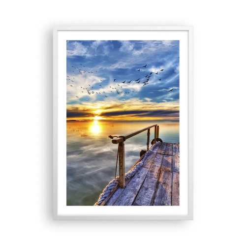 Plakat i hvid ramme - Vinden går til ro - 50x70 cm