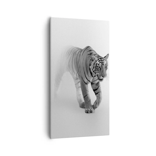 Lærredstryk - Billede på lærred - Krybende i tågen - 55x100 cm