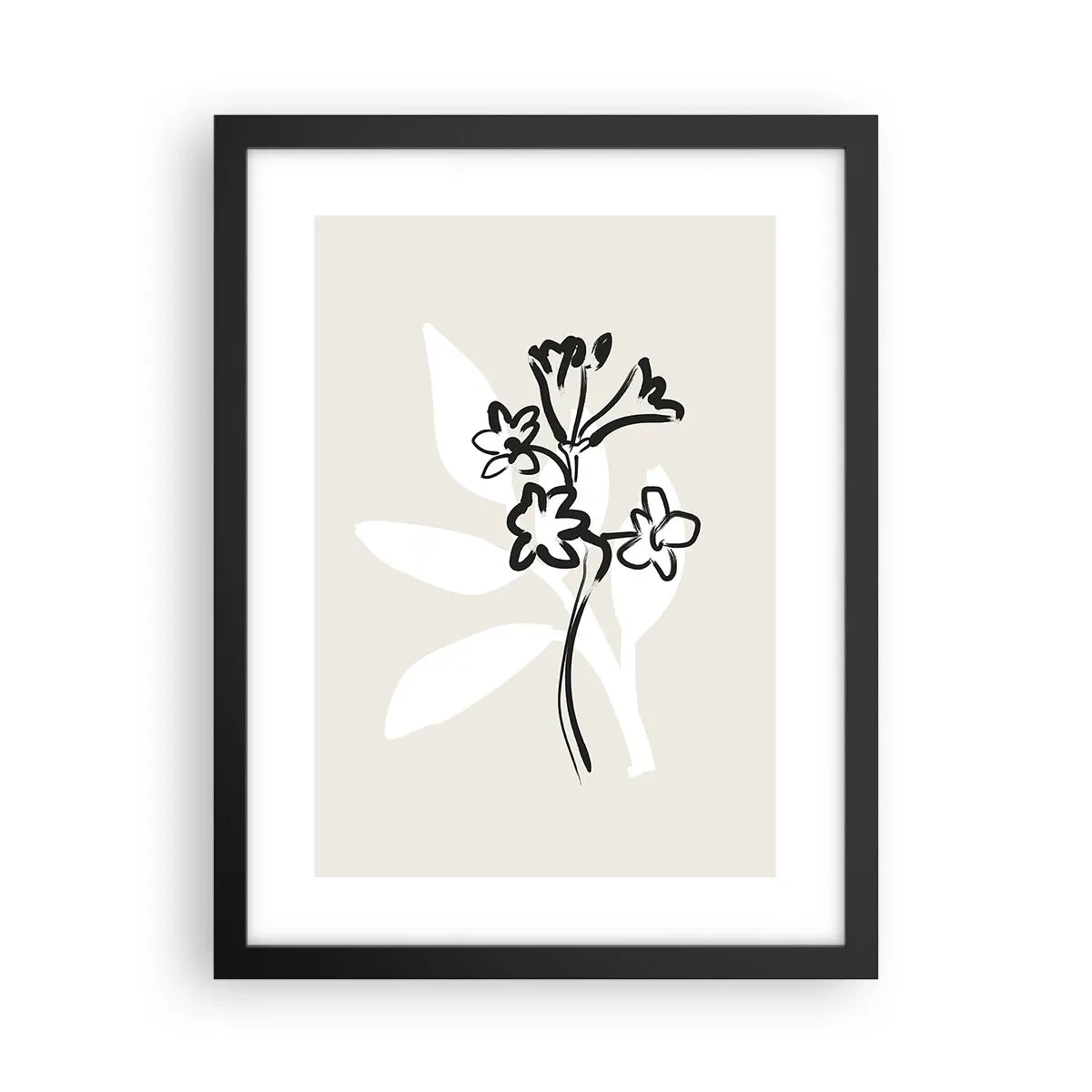 Plakat i sort ramme - Skitse til et herbarium - 30x40 cm