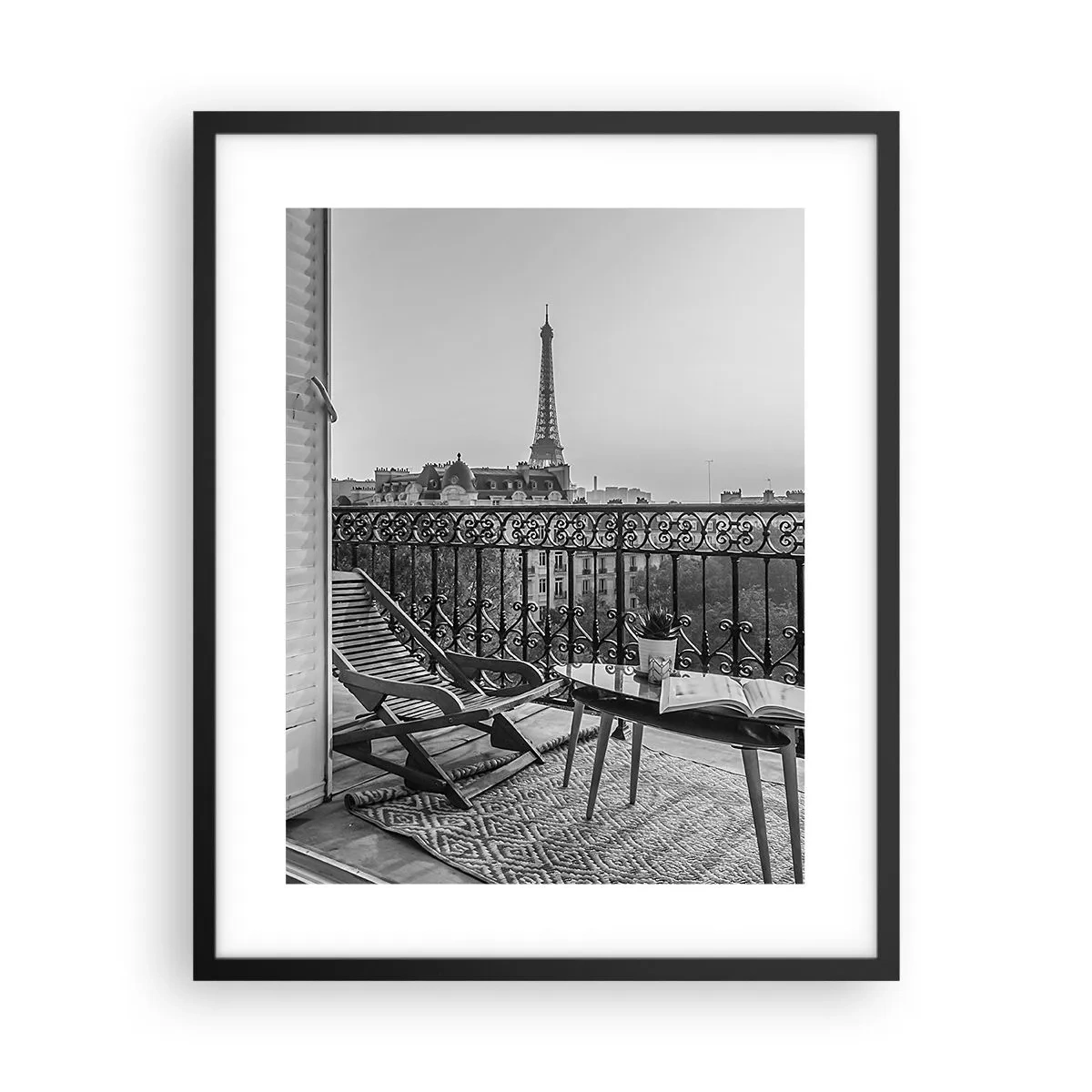 Plakat i sort ramme - Eftermiddag i Paris - 40x50 cm