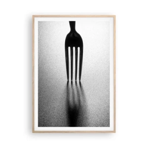 Plakat i ramme af lyst egetræ - Lys og skygge - 70x100 cm
