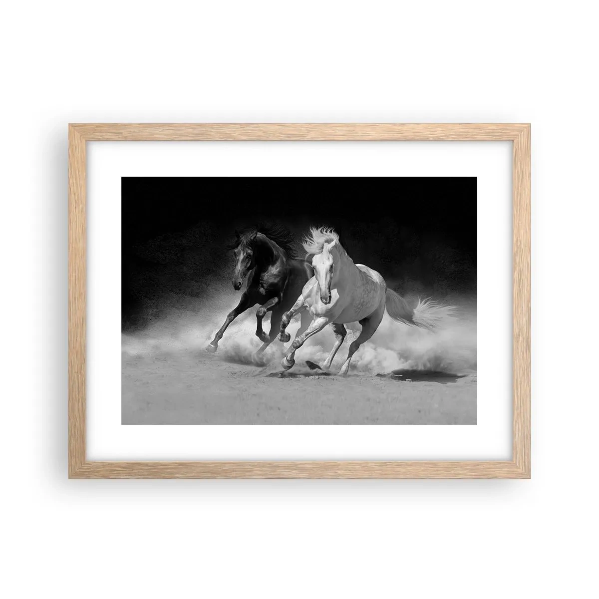 Plakat i ramme af lyst egetræ - Frihedens galop - 40x30 cm