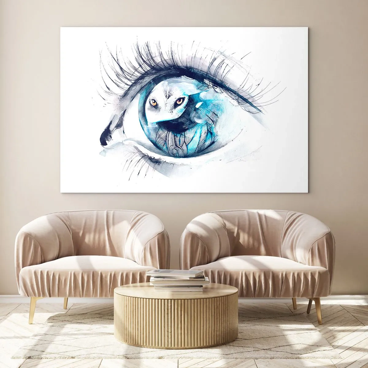 Billede på glas - Øje mod øje med vildskab - 120x80 cm