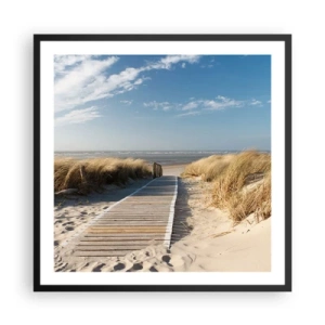 Plakat i sort ramme - Bag klitten, i græssets summen - 60x60 cm