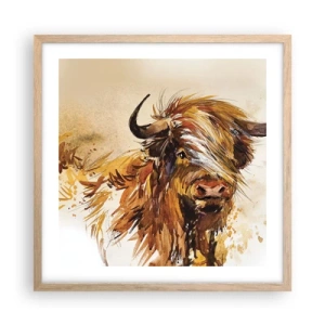 Plakat i ramme af lyst egetræ - Jægerens stolthed - 50x50 cm