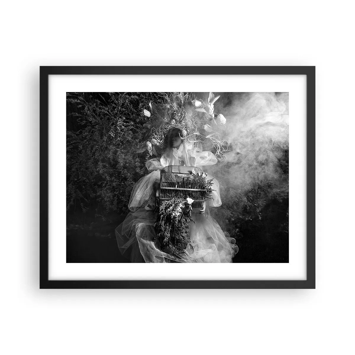 Plakat i sort ramme - Selve Moder - Naturen - 50x40 cm