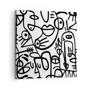 Lærredstryk - Billede på lærred - Ansigter og luftspejlinger - 60x60 cm