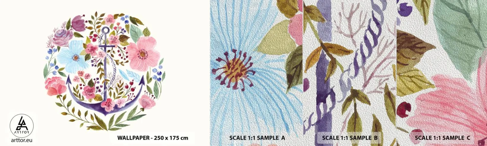 Prøve Fototapet Premium Sand - En sømands gode nattesøvn - Anker, Boho, Ved havet - 100x30 cm