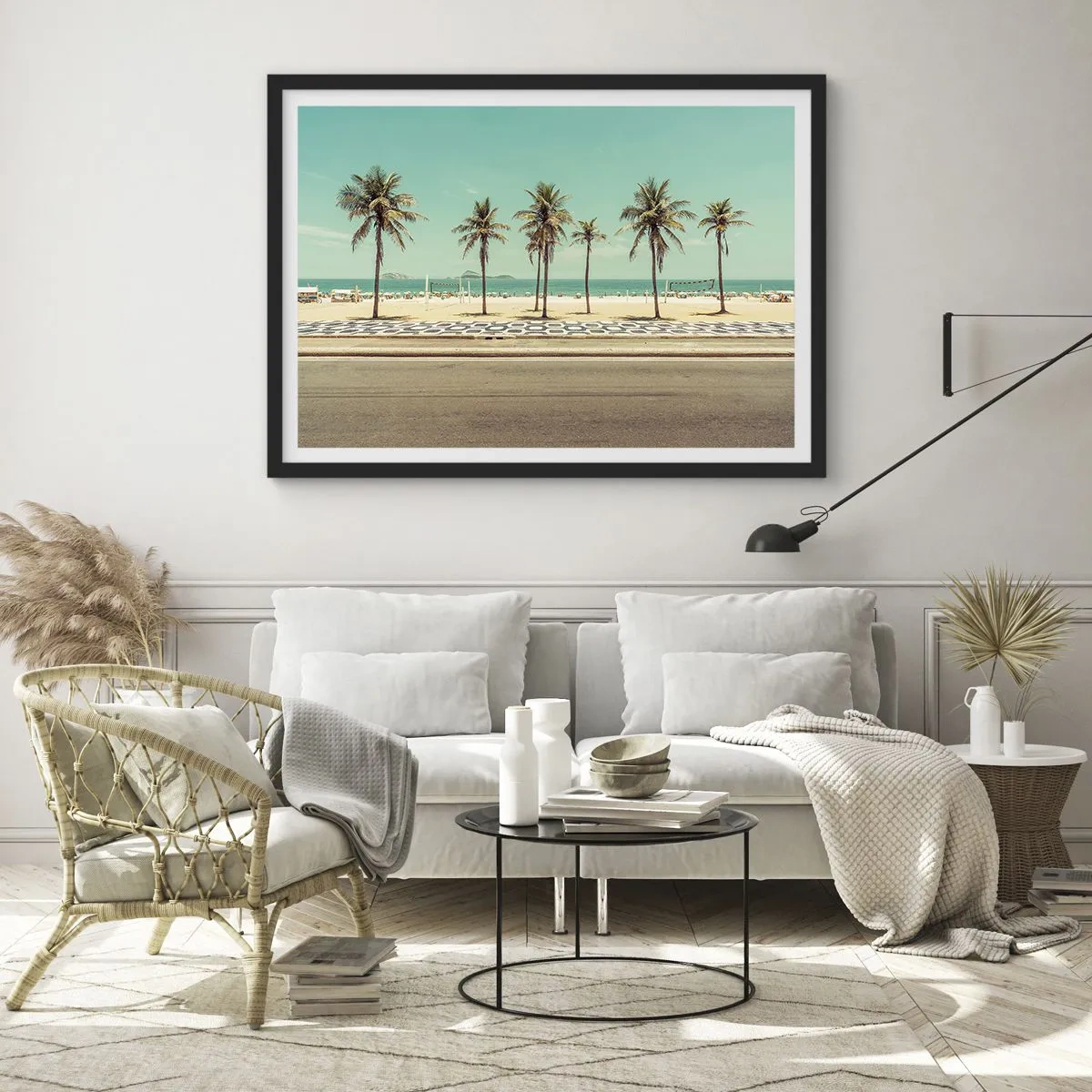 Plakat i sort ramme - På stranden - 70x50 cm