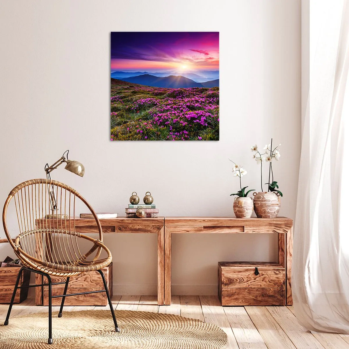 Lærredstryk - Billede på lærred - Urter duftede friske bundter fra niw - 40x40 cm