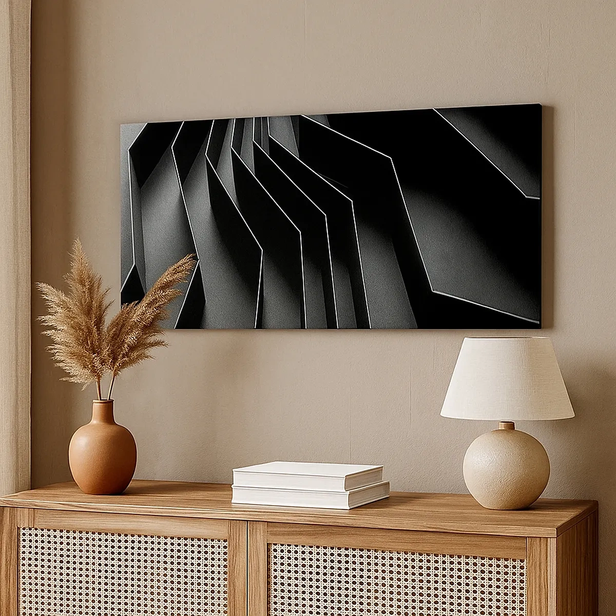 Lærredstryk - Billede på lærred - Rumlig orden - 30x30 cm