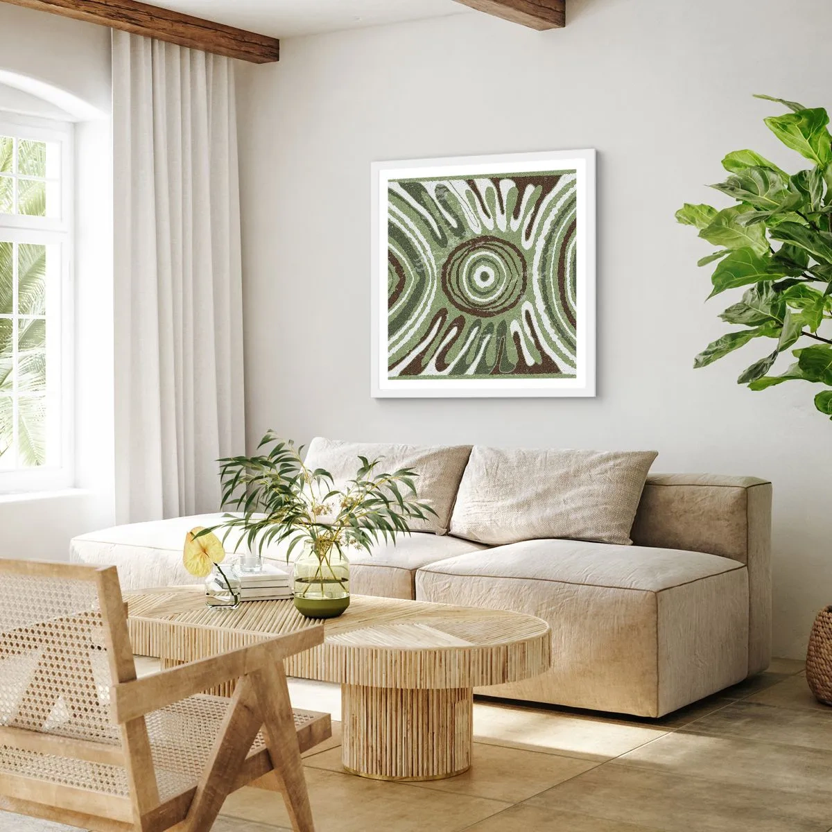 Plakat i hvid ramme - Eksplosion af følelser - 60x60 cm