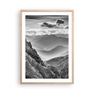 Plakat i ramme af lyst egetræ - Hele vejen til horisonten - 50x70 cm