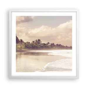 Plakat i hvid ramme - Kærtegner bølgerne - 50x50 cm