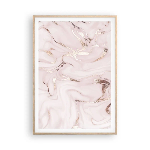 Plakat i ramme af lyst egetræ - I et lyserødt tørklæde - 70x100 cm