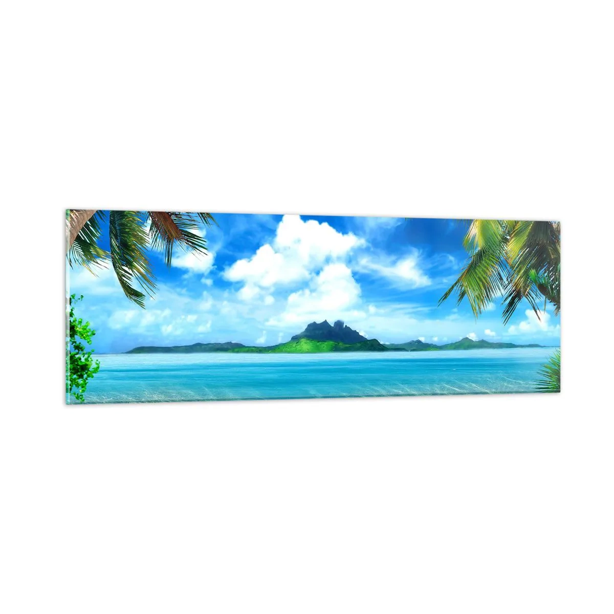 Billede på glas - Azur i troperne - 90x30 cm