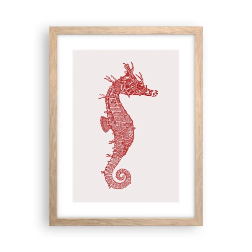 Plakat i ramme af lyst egetræ - En indviklet skabelse - 30x40 cm