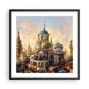 Plakat i sort ramme - En by af byer - 50x50 cm