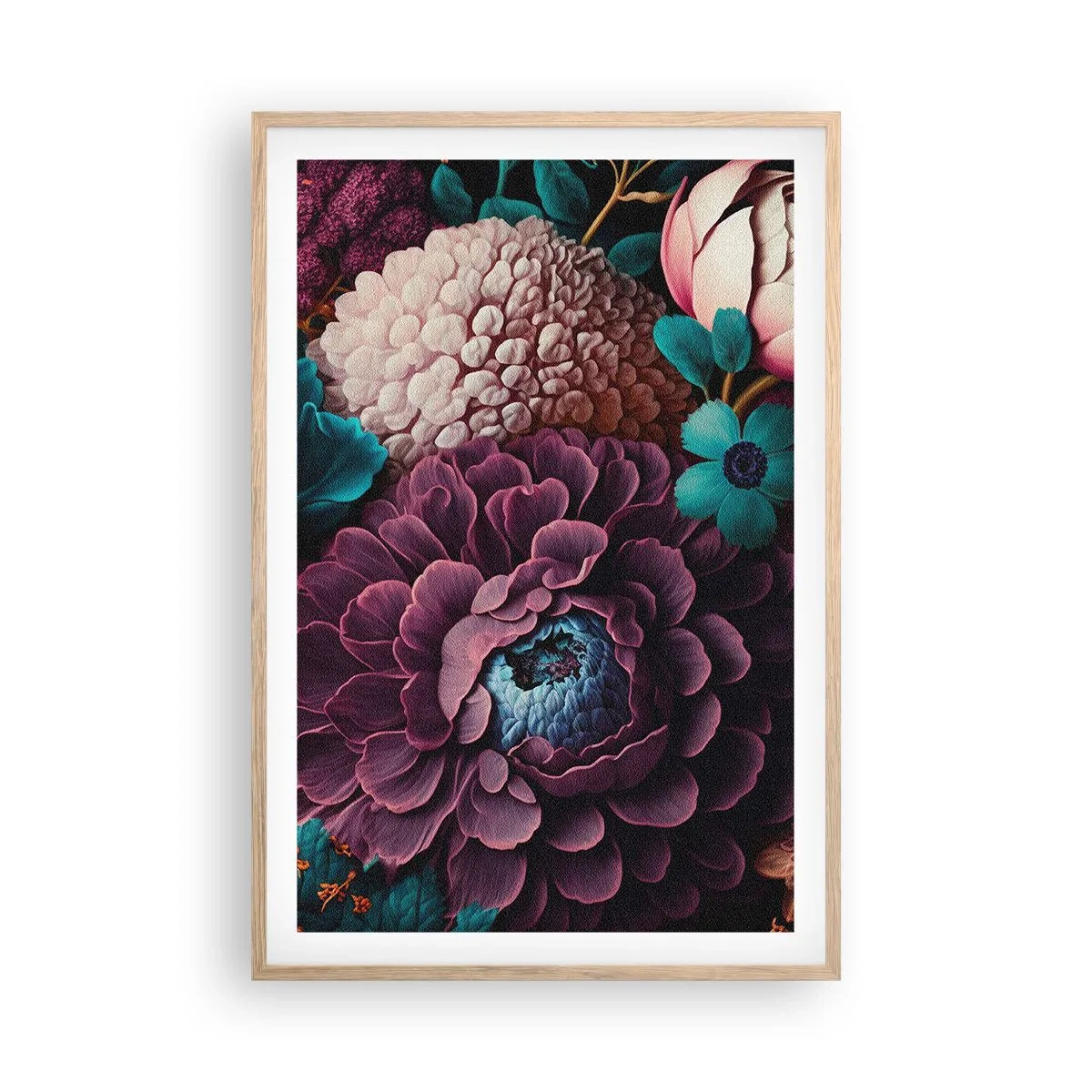 Plakat i ramme af lyst egetræ - Natur i overflod - 61x91 cm