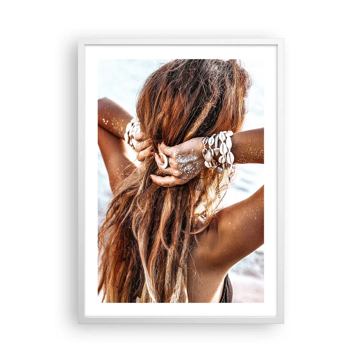 Plakat i hvid ramme - Søster af vand og solskin - 50x70 cm