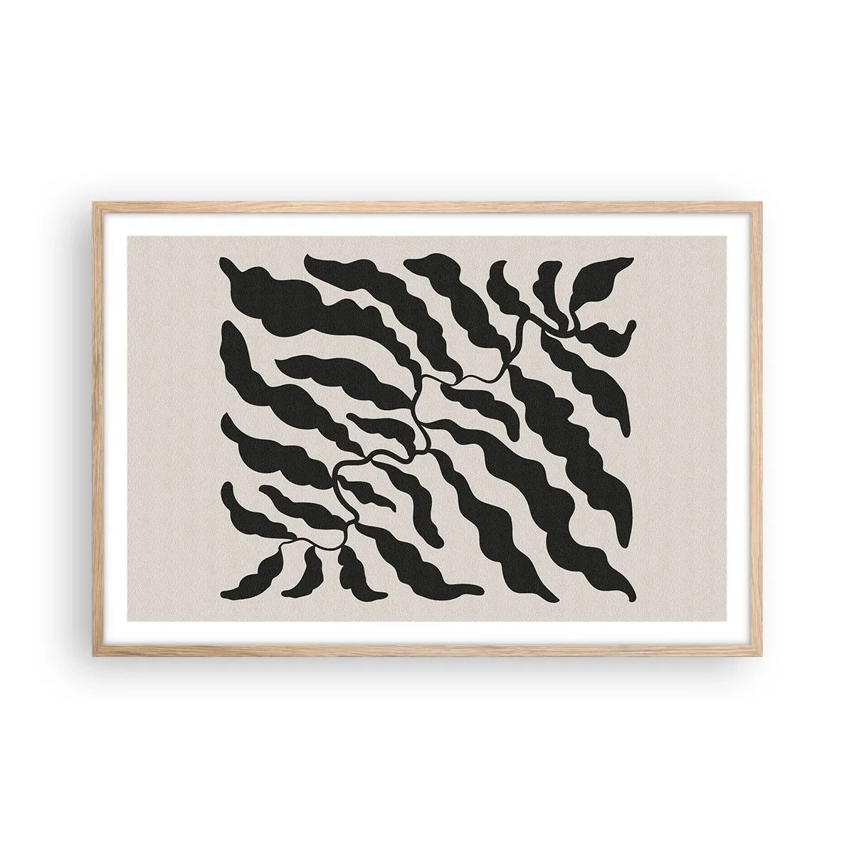 Plakat i ramme af lyst egetræ - En firkants natur - 91x61 cm