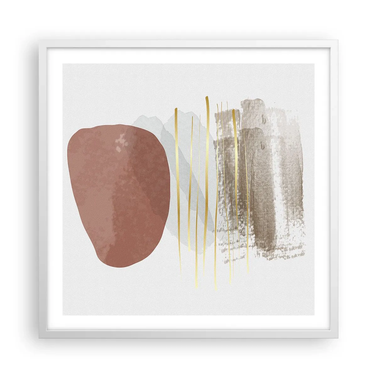 Plakat i hvid ramme - Abstrakt kolonnade - 60x60 cm