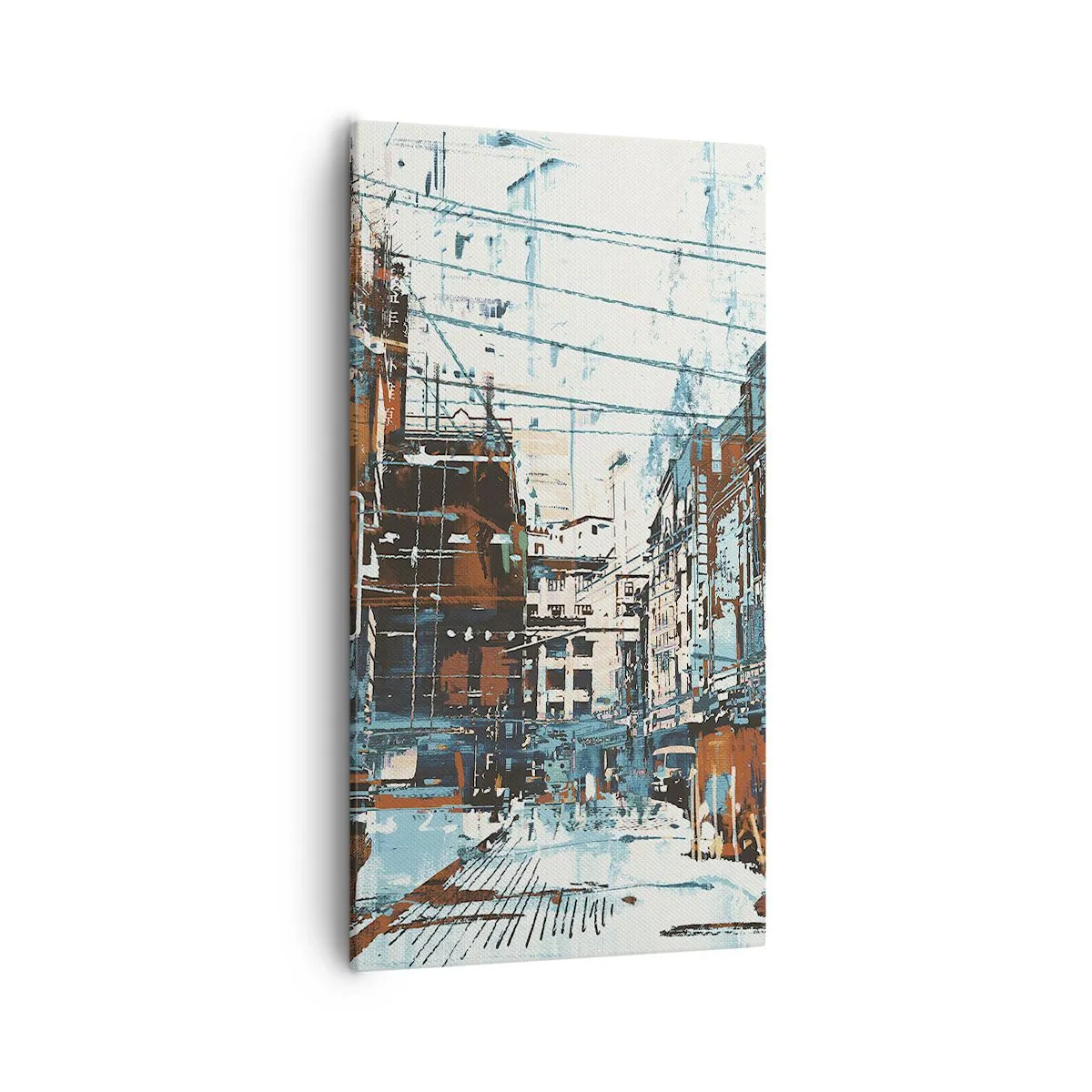 Lærredstryk - Billede på lærred - Et afmærket byspor - 55x100 cm