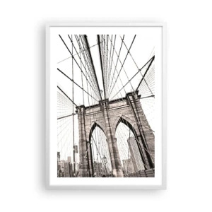Plakat i hvid ramme - Katedralen i New York - 50x70 cm