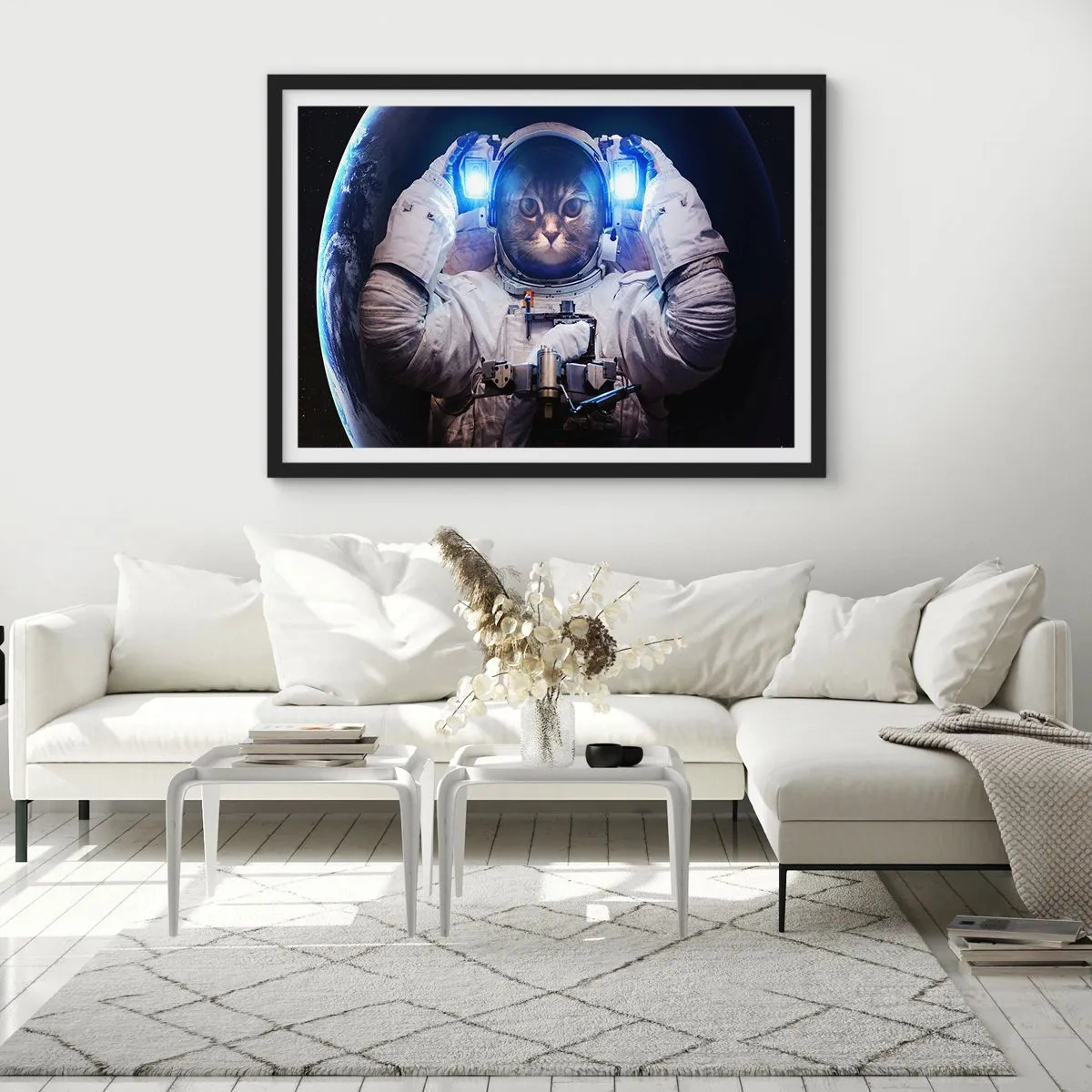 Plakat i sort ramme - Houston, I har et problem - 100x70 cm